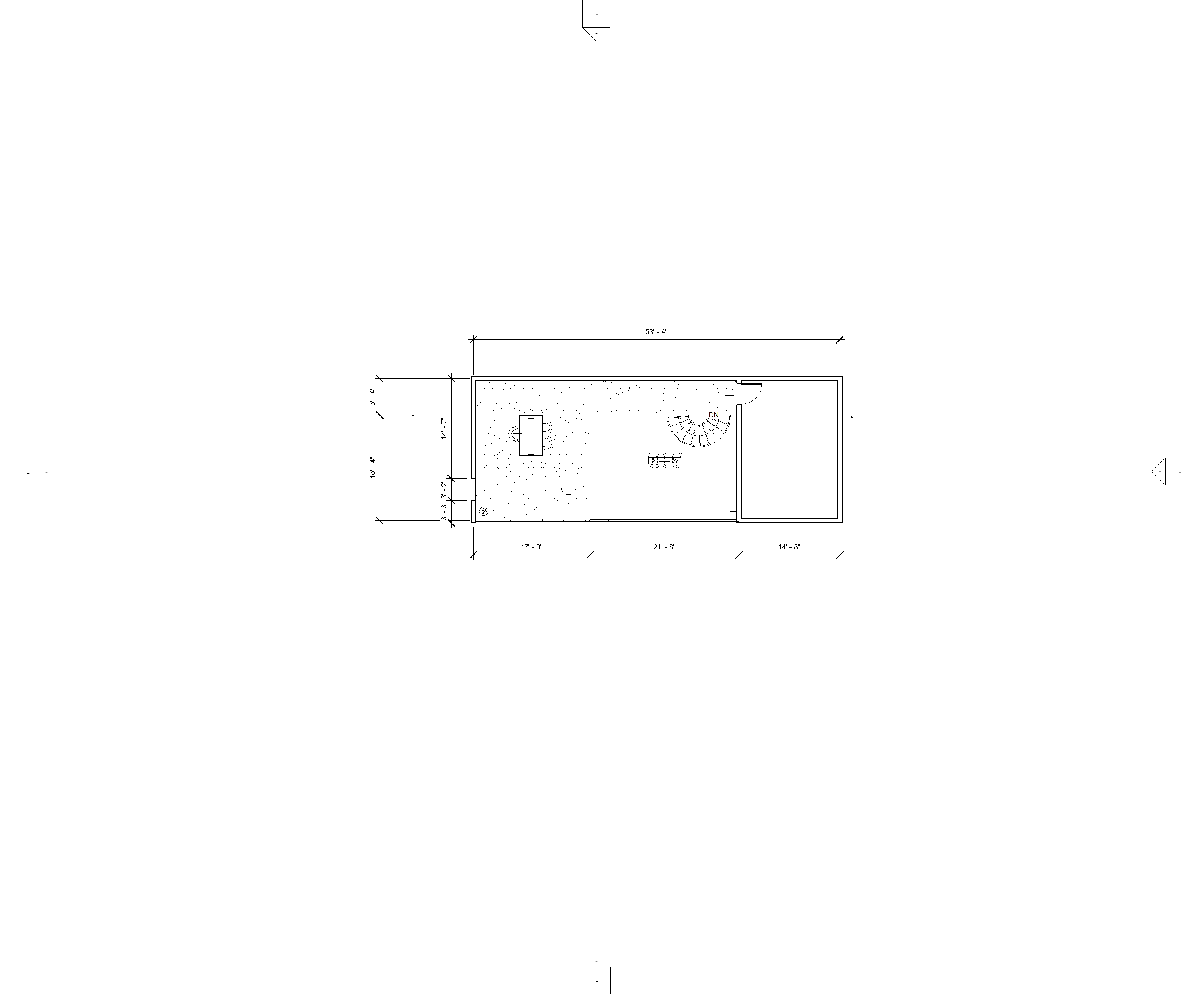 Level 2 floor plan — Director's Studio, Screening Room, open-to-below space, spiral stair